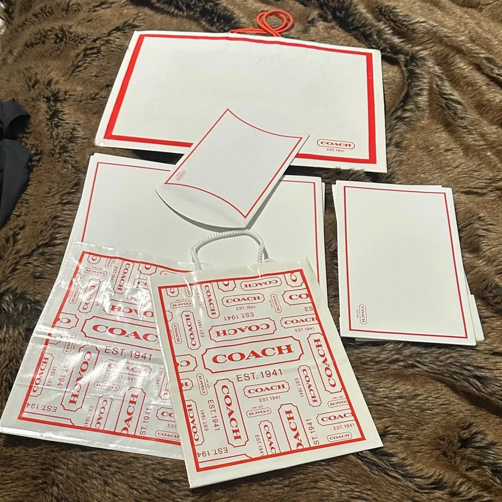 3 Coach Gift Bags& 3 Gift Boxes